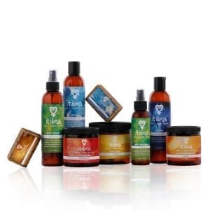Collection of itiba's natural beauty products