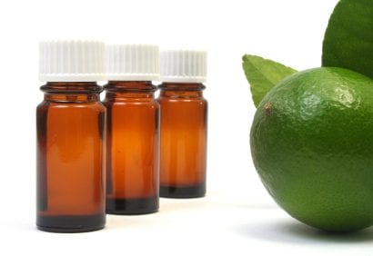 Key lime alongside small bottles