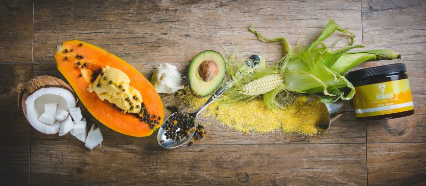 Essentials for caribbean beauty, ingredients in papaya body polish coconut, papaya, avocado and other ancestral medicines