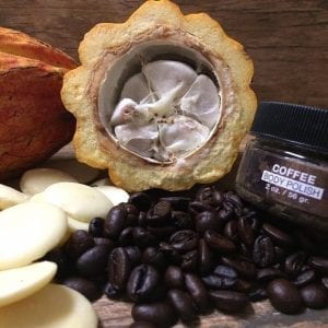 Traditional Jamaica healing Caribbean Cocoa, coffee and shea butter ingredients for itiba Coffee body polish
